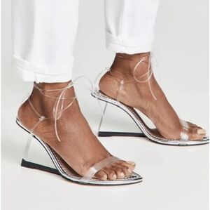 NWOB ✨️Good American $195 MSRP Cinder-F***ing-Ella Wedge Heels Size 8✨️